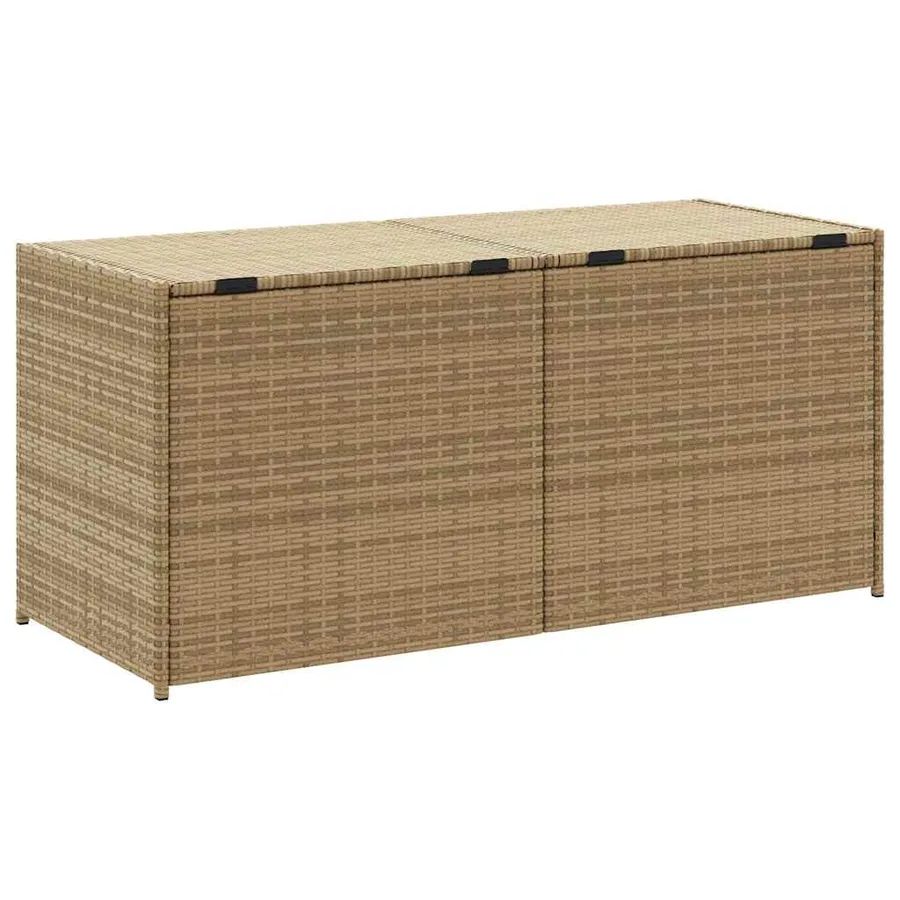 Boîte de rangement de jardin mélange beige 283L résine tressée - 6