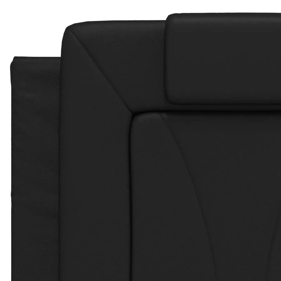 Lit Viana avec matelas noir 120x200 cm similicuir - 7