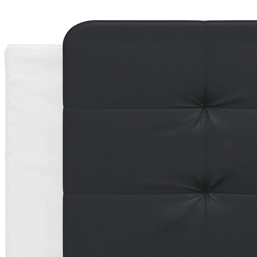 Cadre de lit sans matelas Zadar blanc et noir 200x200 cm similicuir - 10