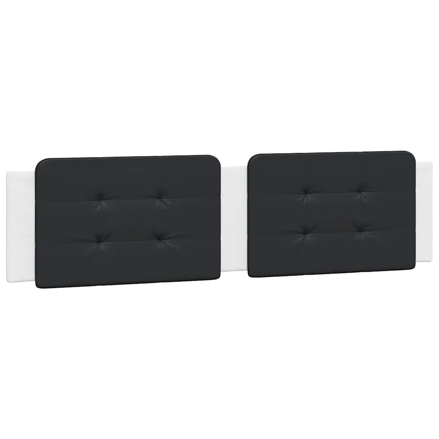 Cadre de lit sans matelas Zadar blanc et noir 200x200 cm similicuir - 8