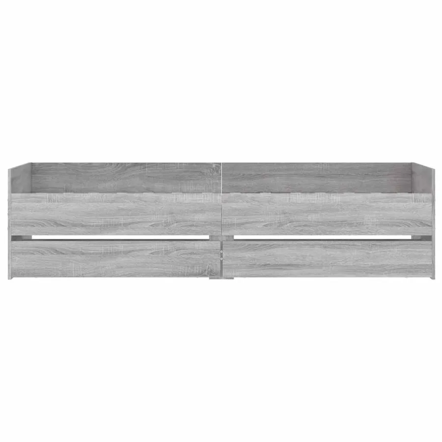 Cadre de lit avec tiroirs sans matelas sonoma gris 90x190 cm - 6