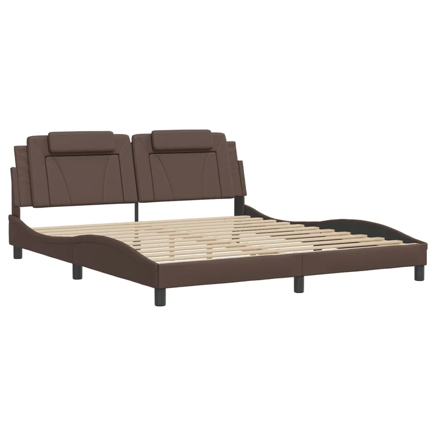Cadre de lit Viana avec LED sans matelas marron 180x200 cm - 3