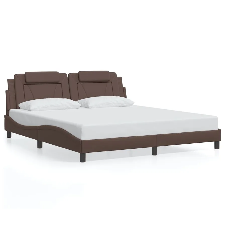Cadre de lit Viana avec LED sans matelas marron 180x200 cm - 5