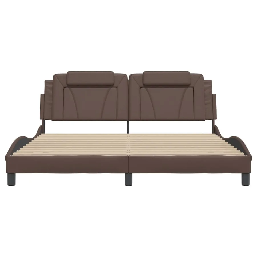 Cadre de lit Viana avec LED sans matelas marron 180x200 cm - 6