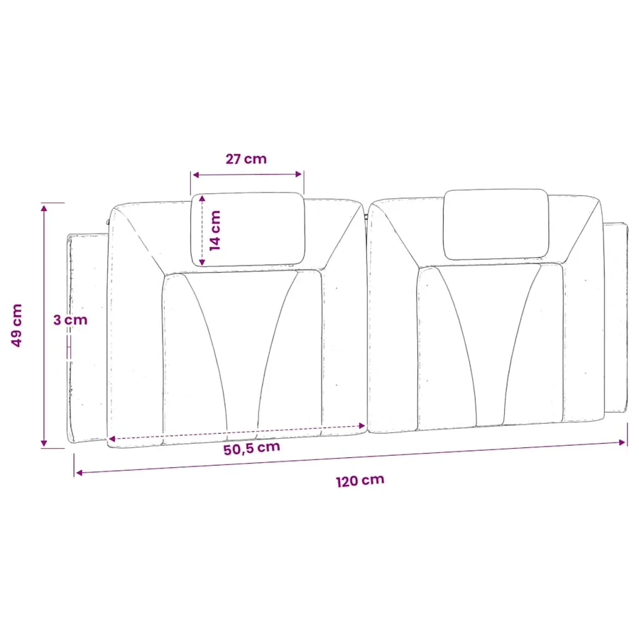 Coussin de tête de lit Viana cappuccino 120 cm similicuir - 10