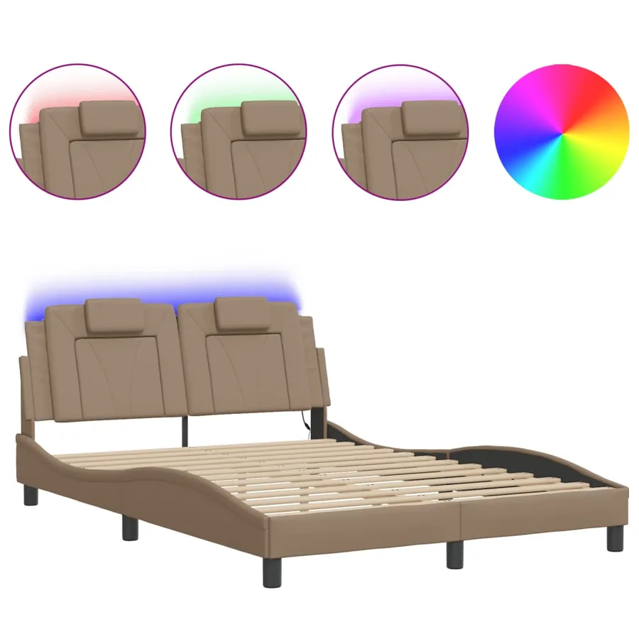 Cadre de lit Viana avec LED sans matelas cappuccino 120x200 cm - 2