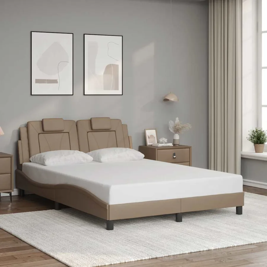 Cadre de lit Viana sans matelas cappuccino 120x200 cm similicuir
