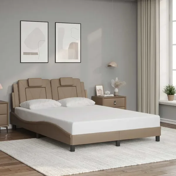 Cadre de lit Viana sans matelas cappuccino 120x200 cm similicuir