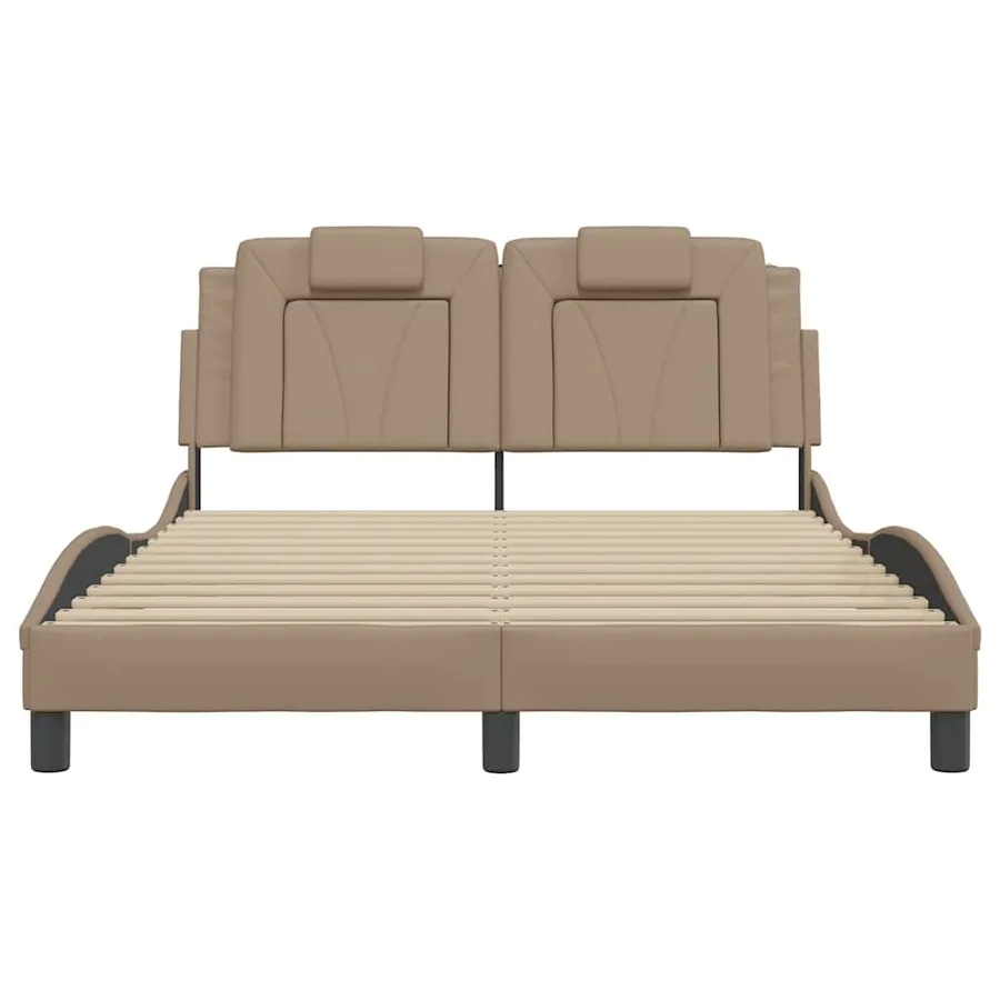 Cadre de lit Viana sans matelas cappuccino 120x200 cm similicuir - 4