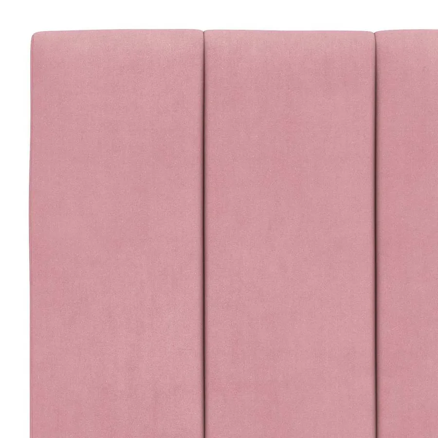 Cadre de lit sans matelas Hanko rose 90x190 cm velours - 10