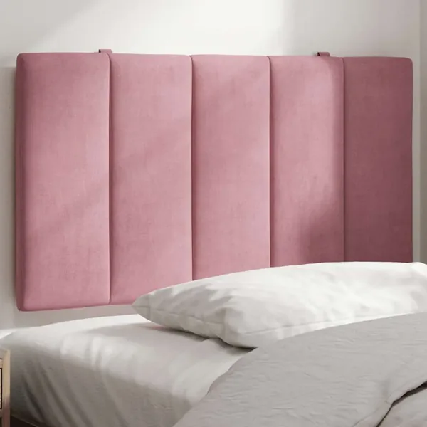 Coussin de tête de lit Hanko rose 90 cm velours