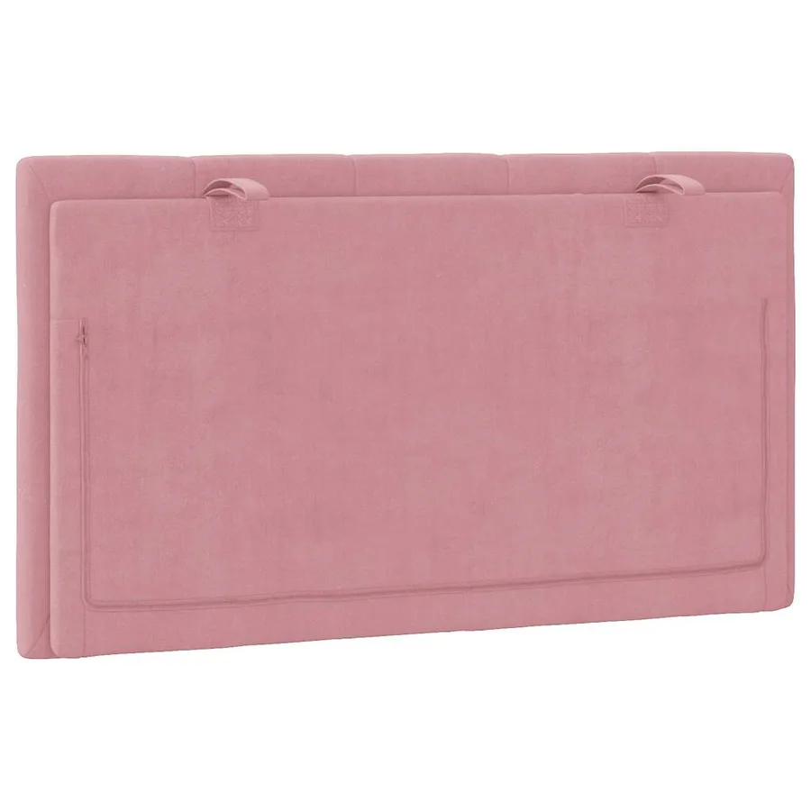 Coussin de tête de lit Hanko rose 90 cm velours - 7