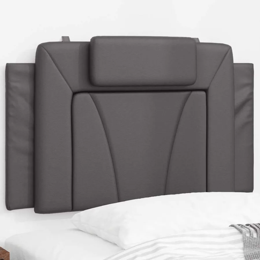 Coussin de tête de lit Viana gris 90 cm similicuir
