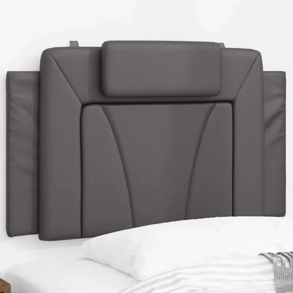 Coussin de tête de lit Viana gris 90 cm similicuir