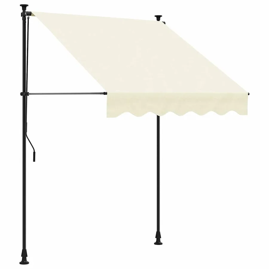 Auvent rétractable crème 200x115 cm tissu et acier - 2