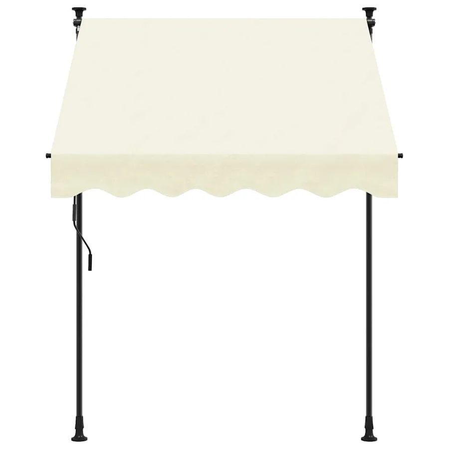 Auvent rétractable crème 200x115 cm tissu et acier - 3