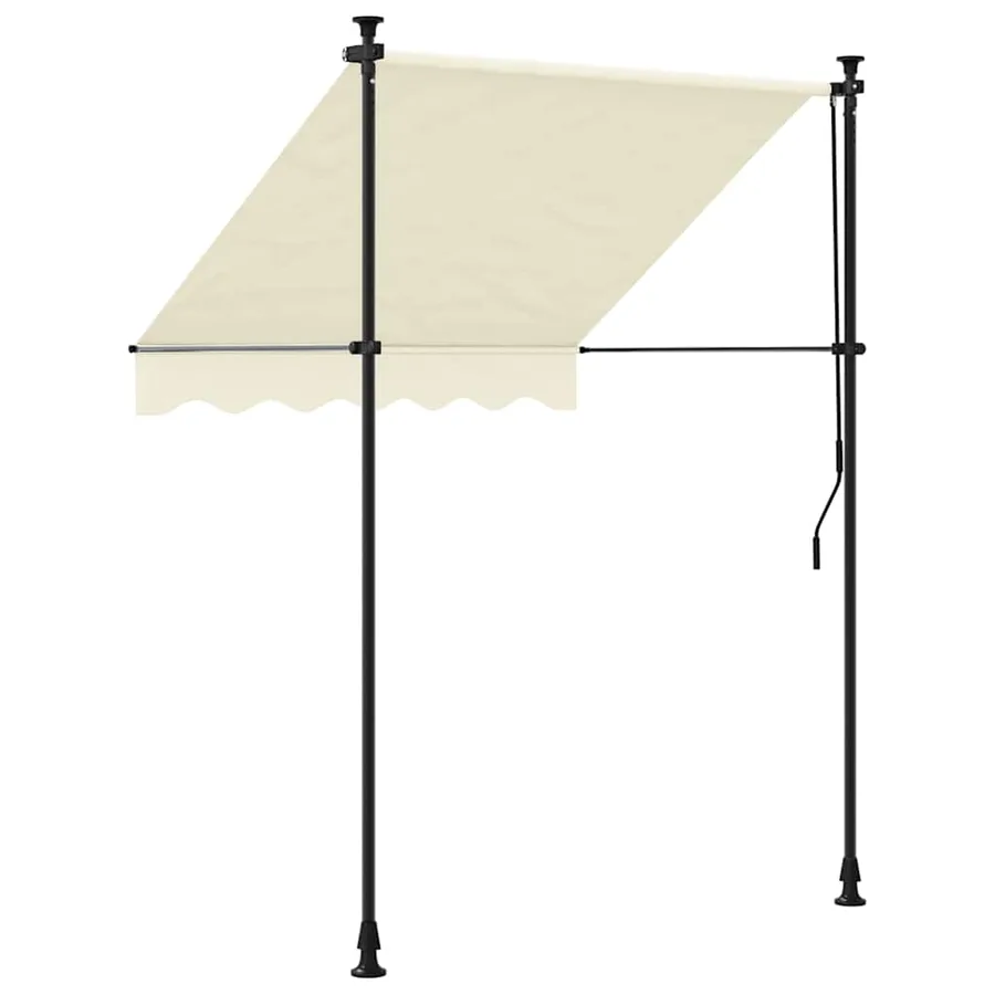 Auvent rétractable crème 200x115 cm tissu et acier - 4