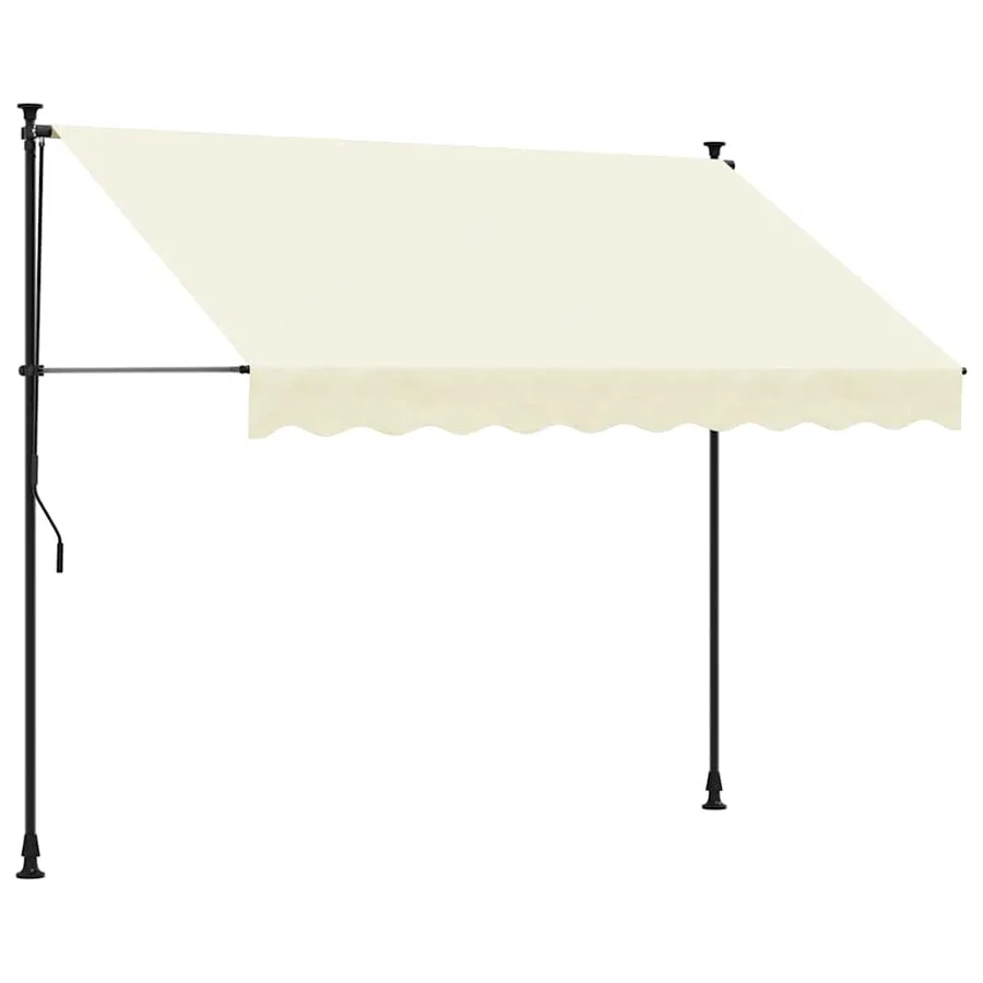 Auvent rétractable crème 300x150 m tissu et acier - 2
