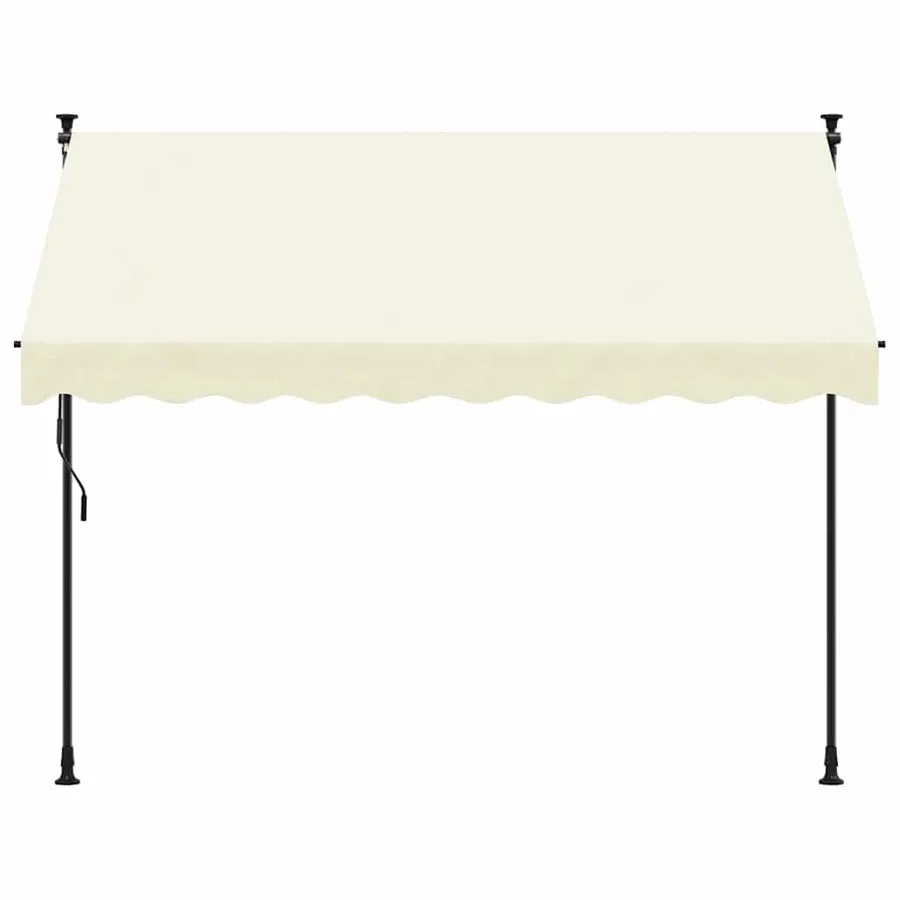 Auvent rétractable crème 300x150 m tissu et acier - 3