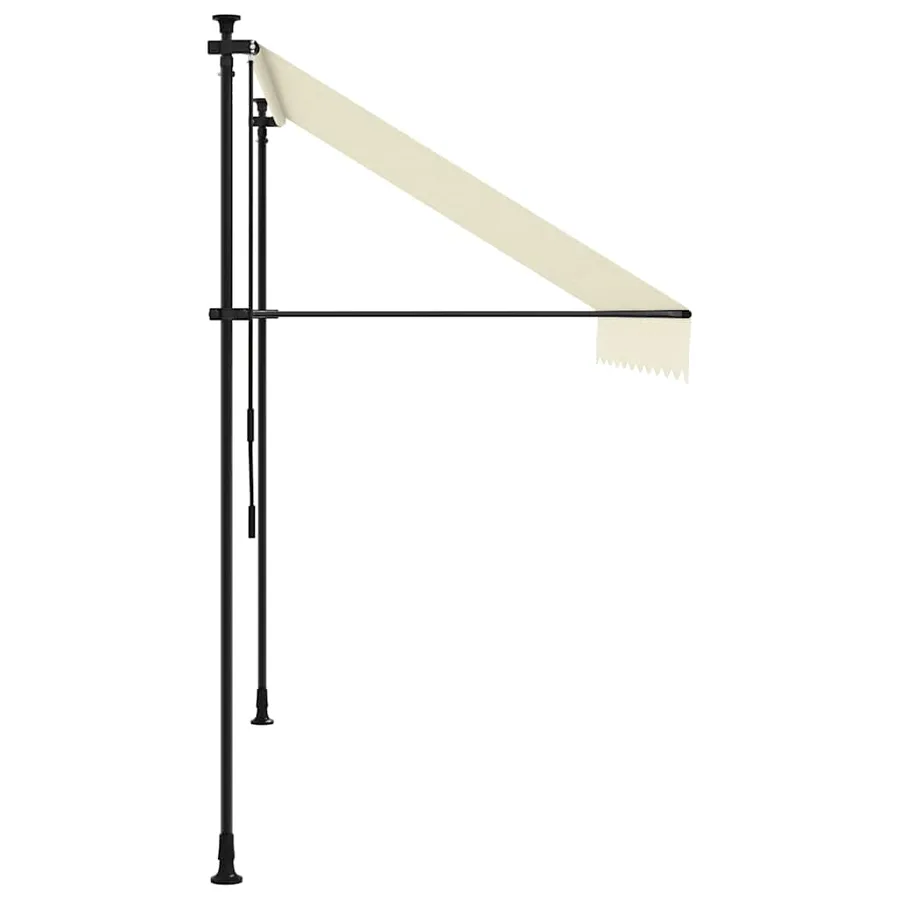 Auvent rétractable crème 300x150 m tissu et acier - 5