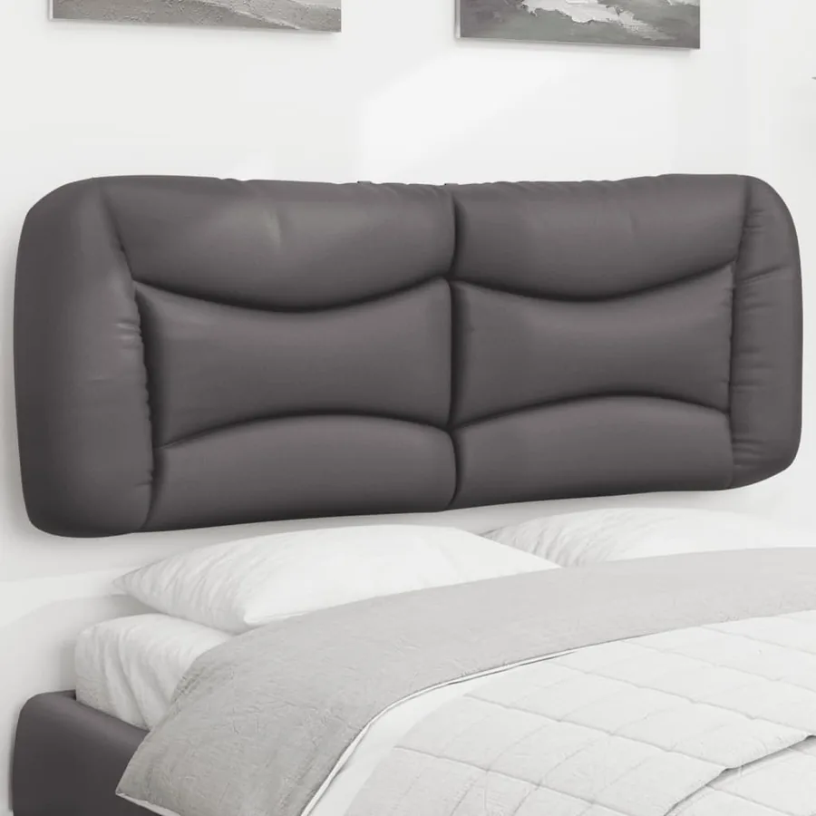 Coussin de tête de lit Hvar gris 120 cm similicuir