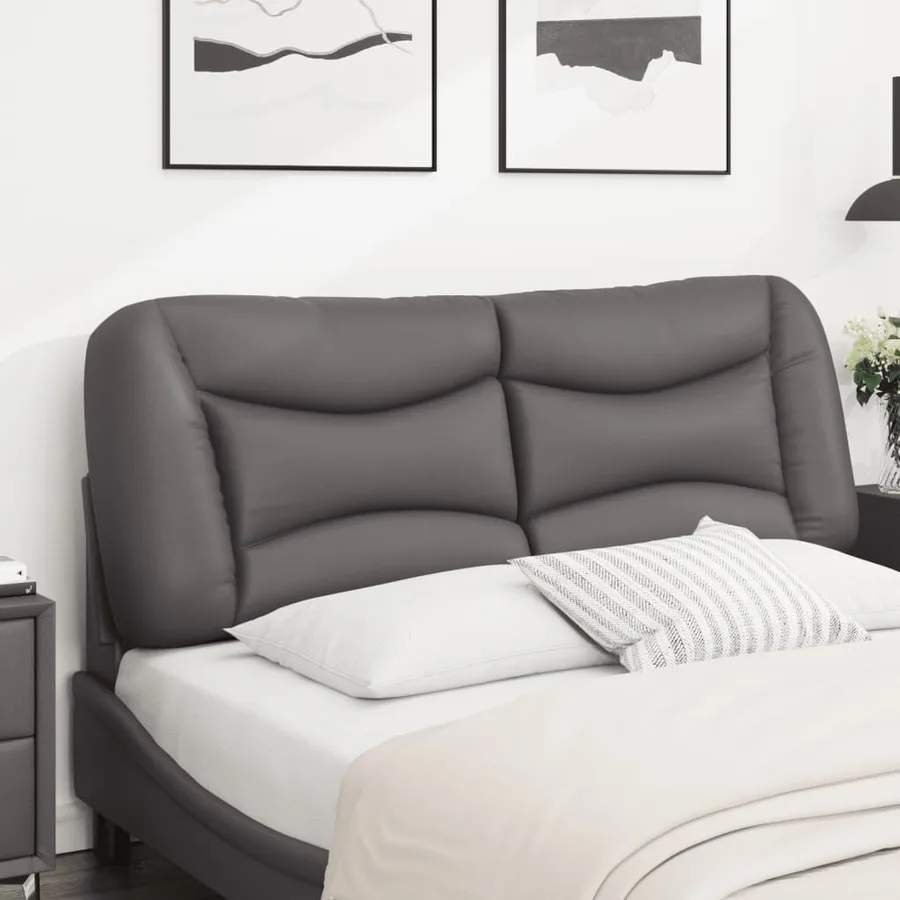 Coussin de tête de lit Hvar gris 120 cm similicuir - 3