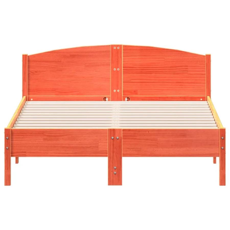 Cadre de lit sans matelas cire marron 120x190cm bois pin massif - 4