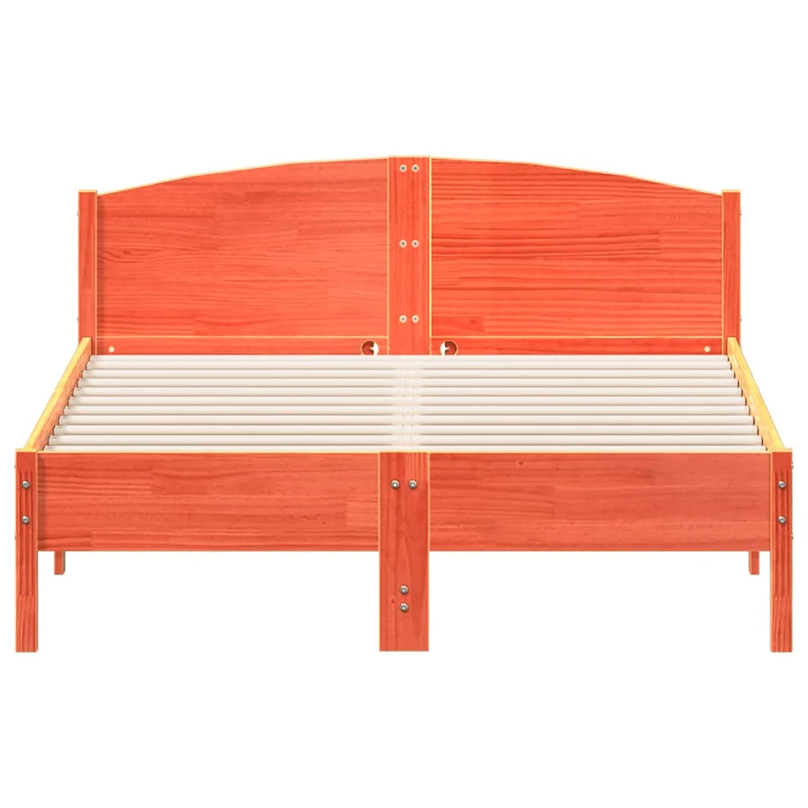 Cadre de lit sans matelas cire marron 140x190cm bois pin massif - 4