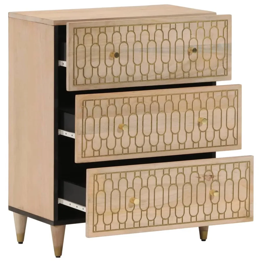 Armoires latérales 2 pcs 60x33x75 cm bois massif de manguier - 3