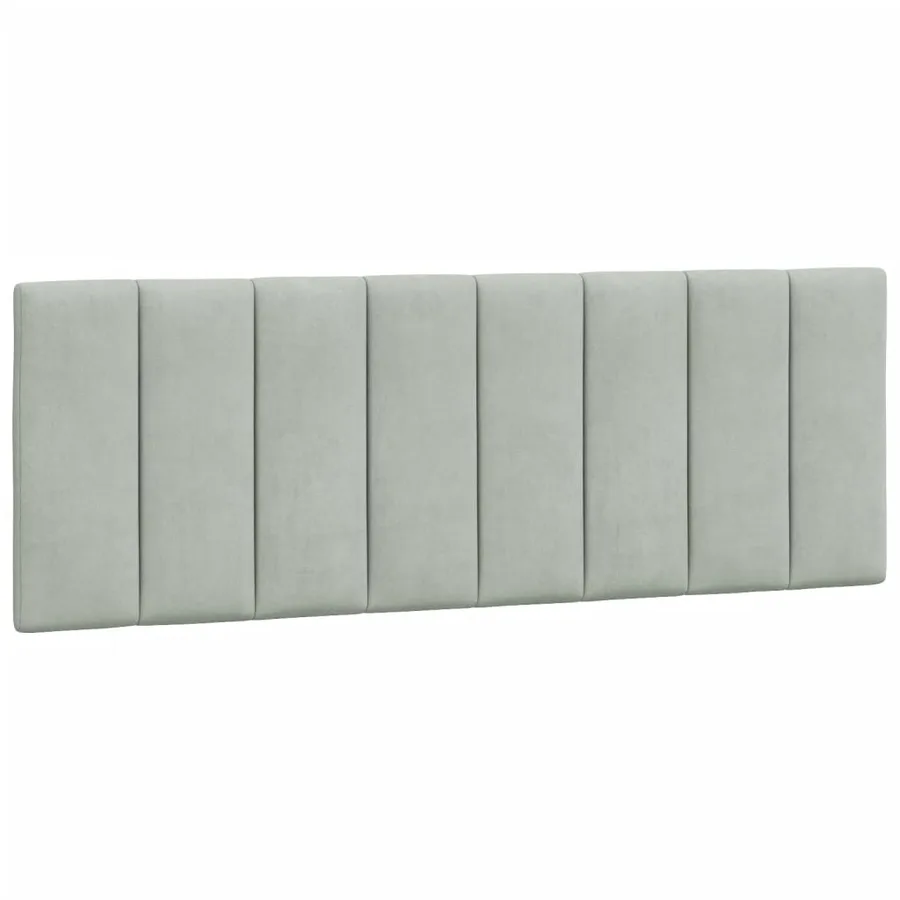 Coussin de tête de lit Hanko gris clair 120 cm velours - 2