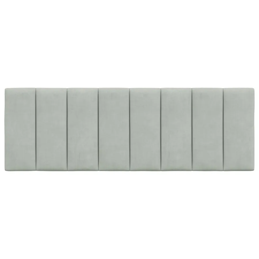 Coussin de tête de lit Hanko gris clair 120 cm velours - 5