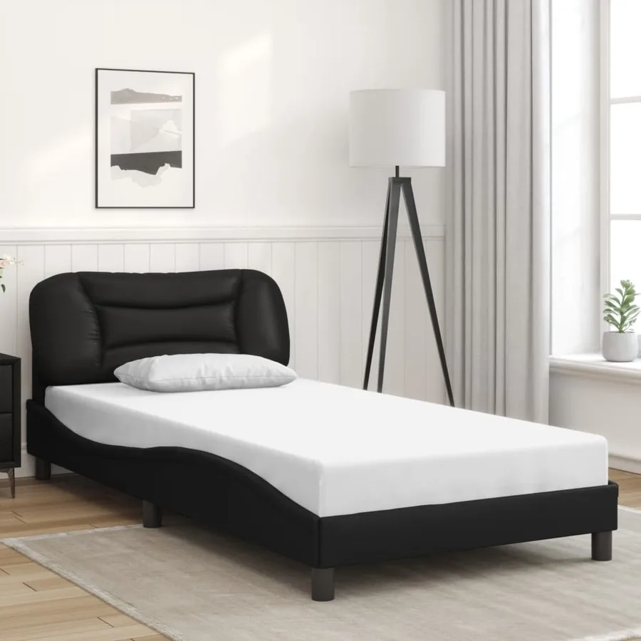 Cadre de lit avec LED sans matelas Hvar noir 100x200 cm - 4
