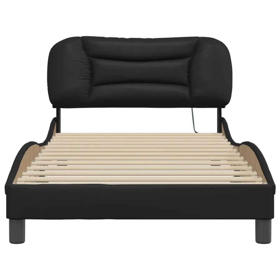 Cadre de lit avec LED sans matelas Hvar noir 100x200 cm - 6