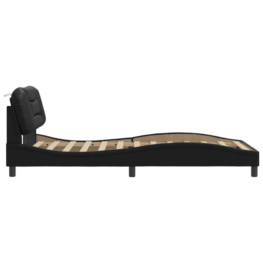Cadre de lit avec LED sans matelas Hvar noir 100x200 cm - 8