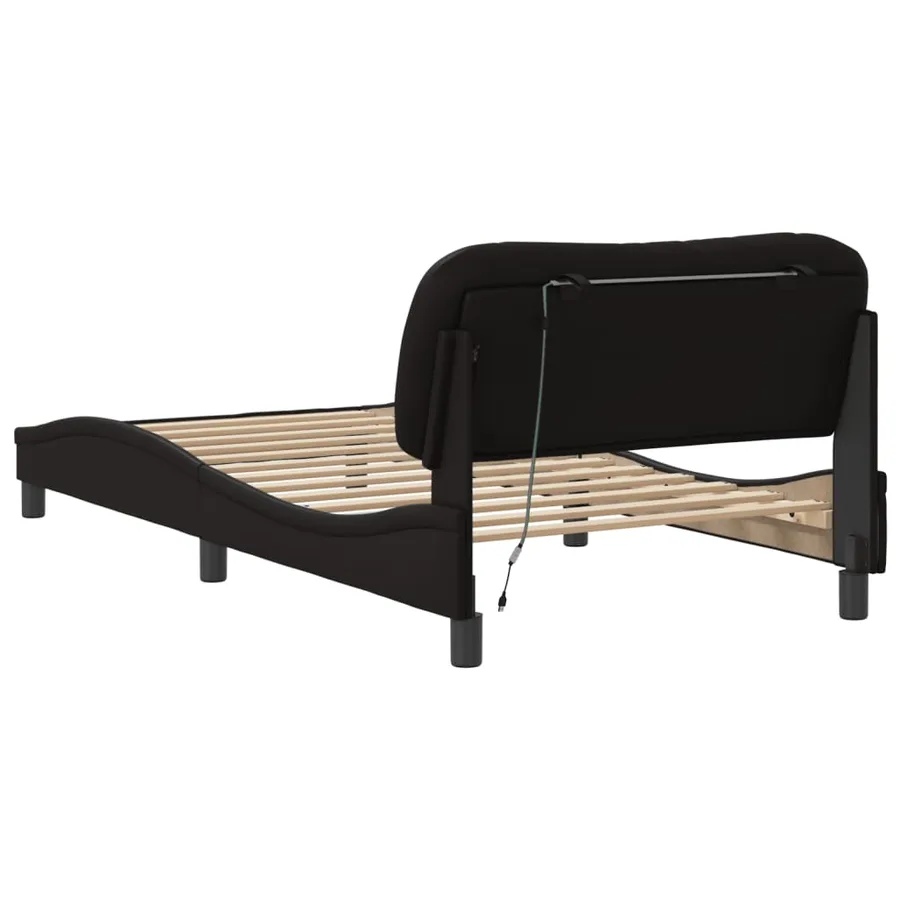 Cadre de lit avec LED sans matelas Hvar noir 100x200 cm - 9