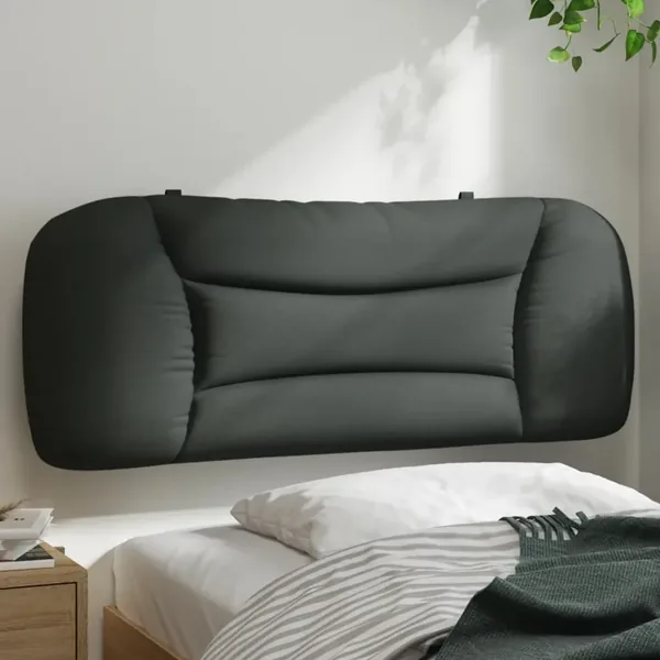 Coussin de tête de lit Hvar gris foncé 100 cm tissu