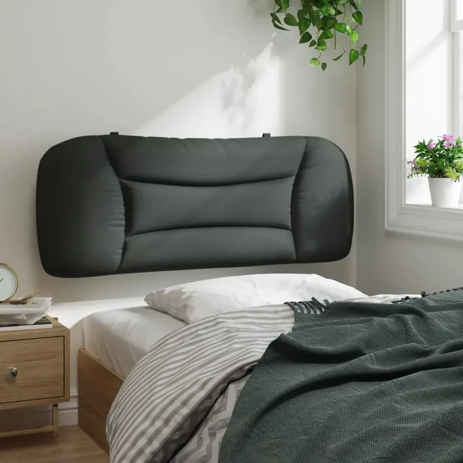 Coussin de tête de lit Hvar gris foncé 100 cm tissu - 4
