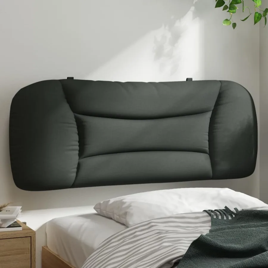 Coussin de tête de lit Hvar gris foncé 100 cm tissu