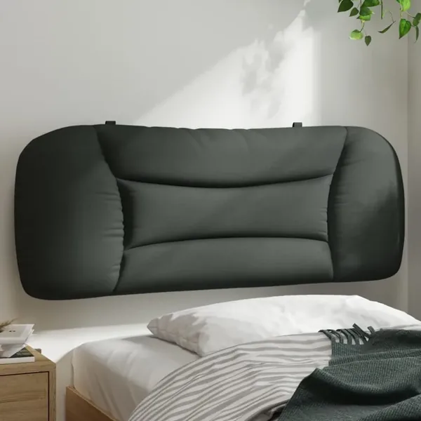 Coussin de tête de lit Hvar gris foncé 100 cm tissu
