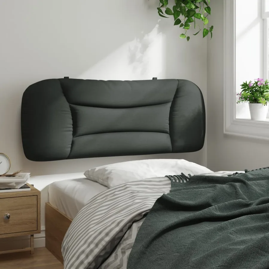 Coussin de tête de lit Hvar gris foncé 100 cm tissu - 4