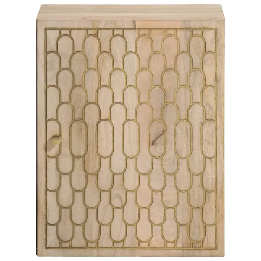 Armoire de salle de bain murale 38x33x48cm bois massif manguier - 3