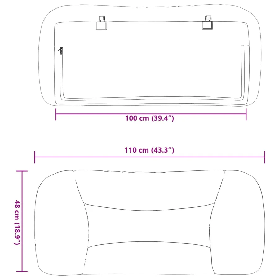 Coussin de tête de lit Hvar gris 100 cm similicuir - 10