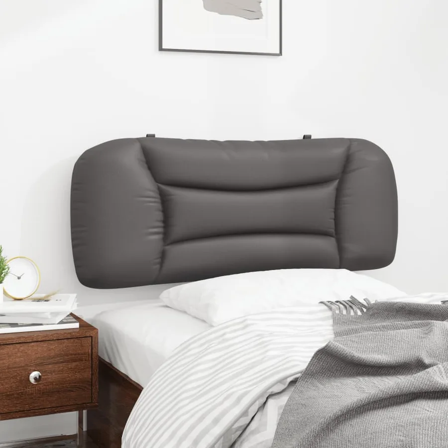 Coussin de tête de lit Hvar gris 100 cm similicuir - 4