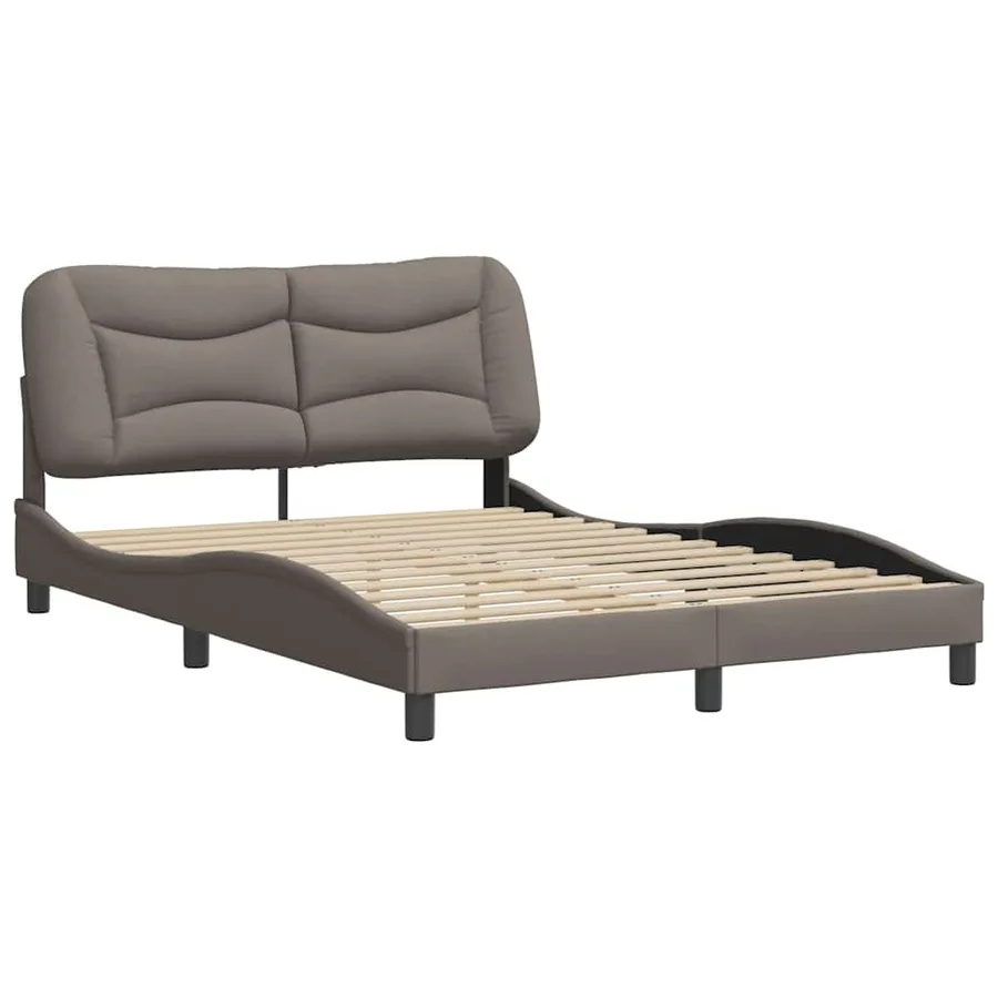 Cadre de lit sans matelas Hvar taupe 120x200 cm tissu - 3