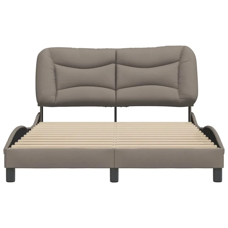 Cadre de lit sans matelas Hvar taupe 120x200 cm tissu - 4