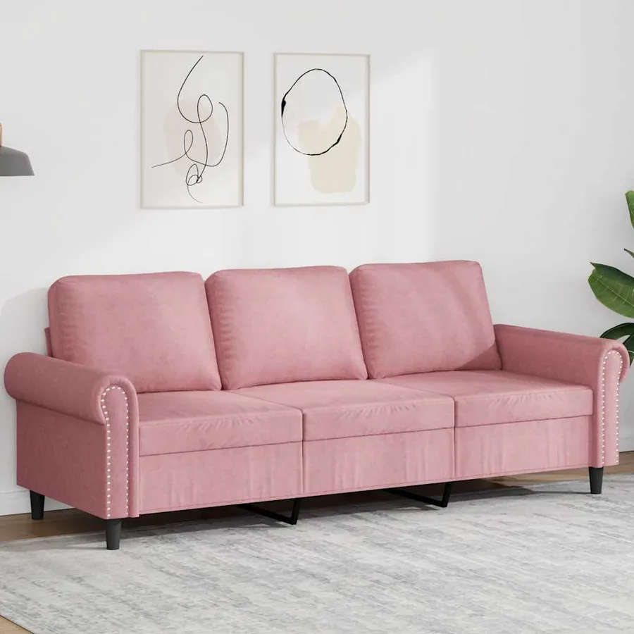 Canapé à 3 places Rose 180 cm Velours