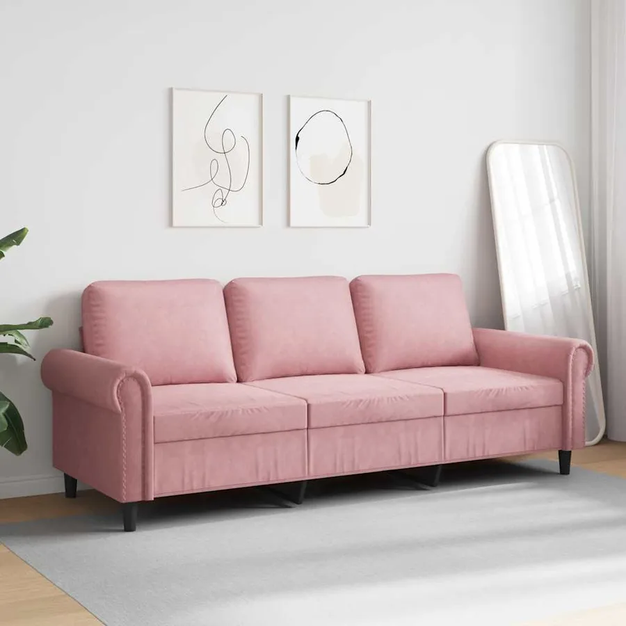 Canapé à 3 places Rose 180 cm Velours - 3
