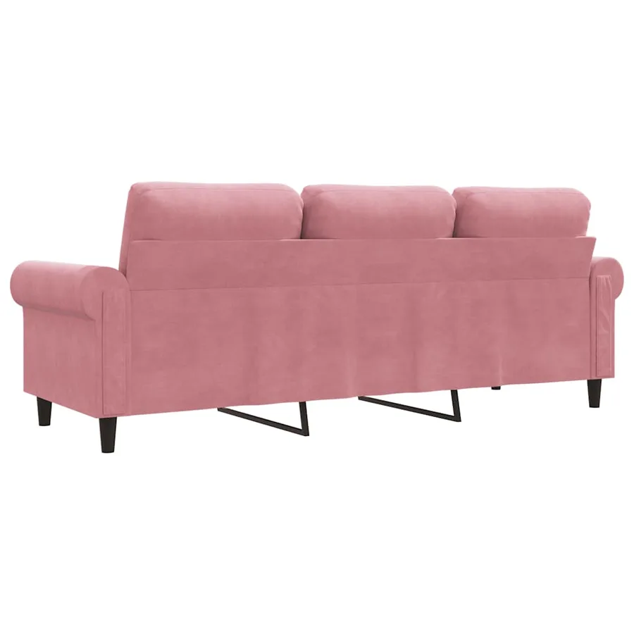 Canapé à 3 places Rose 180 cm Velours - 6