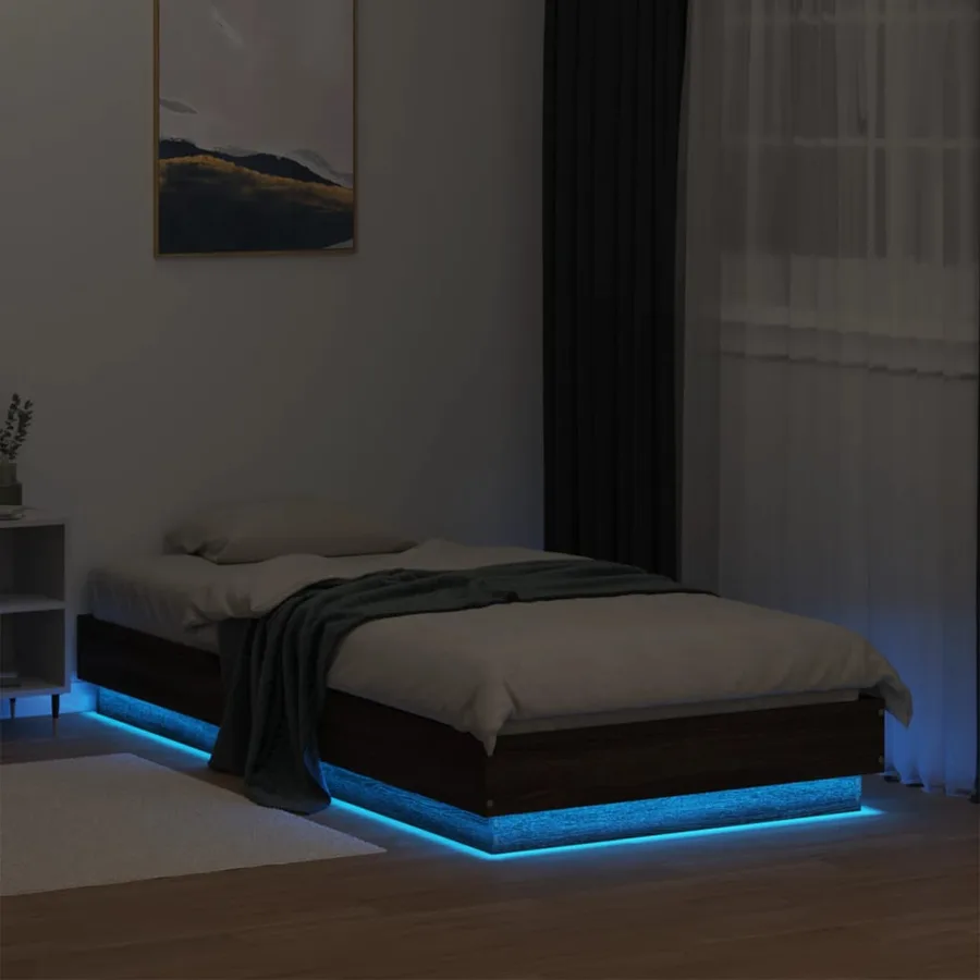 Cadre de lit sans matelas avec lumières LED 90x190 cm - 5