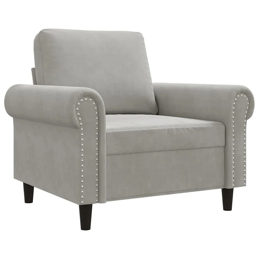 Fauteuil Gris clair 60 cm Velours - 2